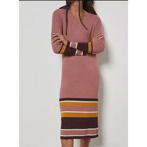 Anthropologie Saturday Sunday PARAVATI Sweater Dress Size Small Pink Long Sleeve